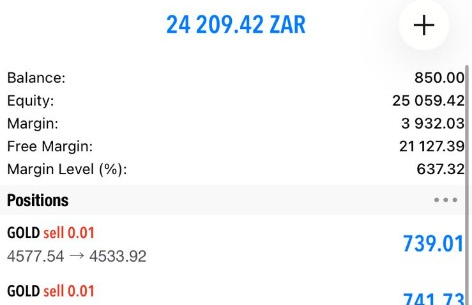 Member WhatsApp screenshot of a XAUUSD trade closed in profit on 25 March